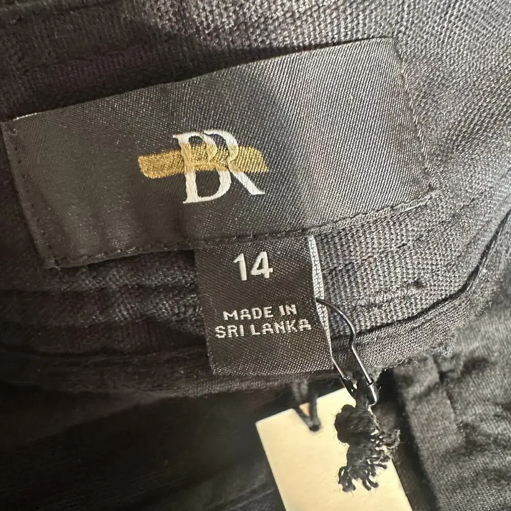 Banana Republic Mya Cotton Linen Cargo Pant Black 14 882900